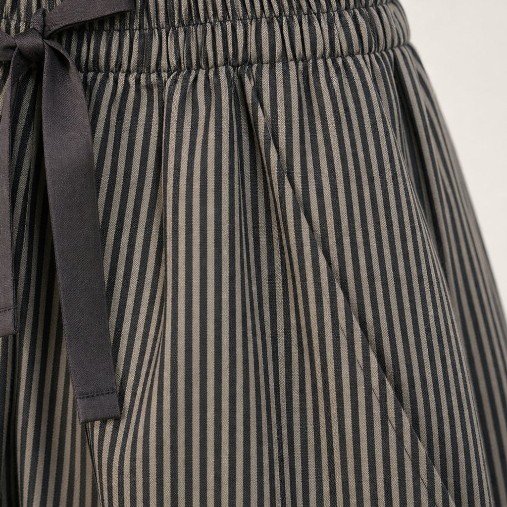 Barrel-Leg-Hose mit Gummibund Weitbein Knöchelzug Grau – Vitolia