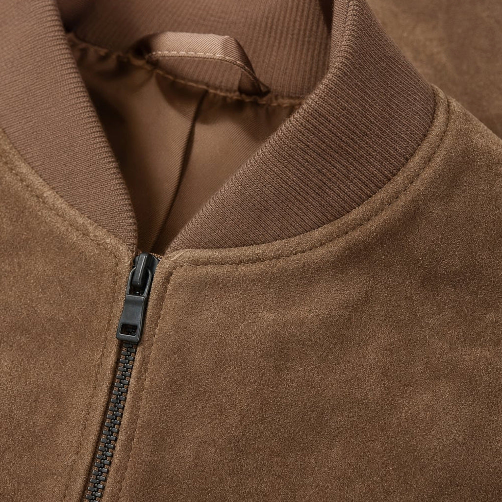 Oversized Bomberjacke mit Schlangenstruktur Braun – Vitolia