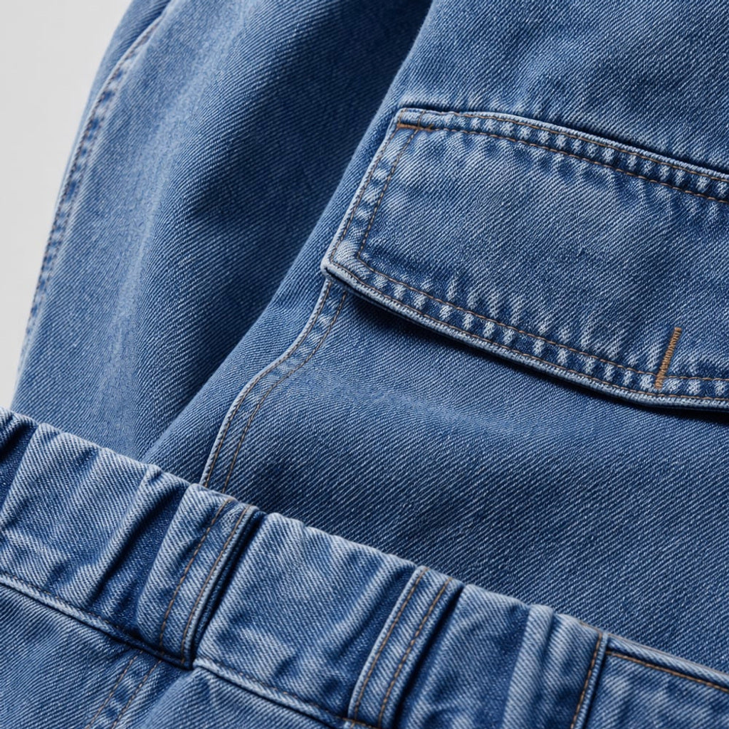 Denim-Set mit Button-Down-Top und Shorts Zweiteiler – Vitolia