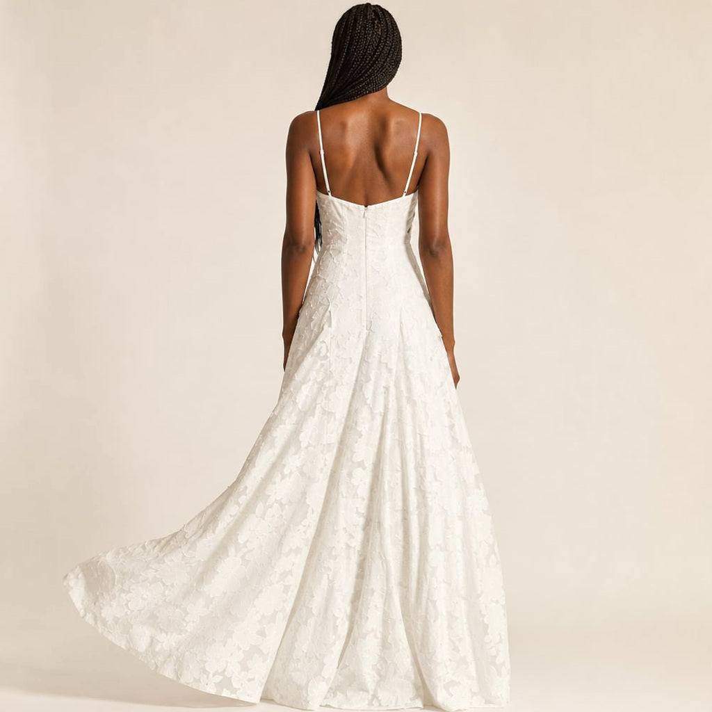 Maxi-Kleid mit Blumenmuster und dünnen Trägern – Vitolia
