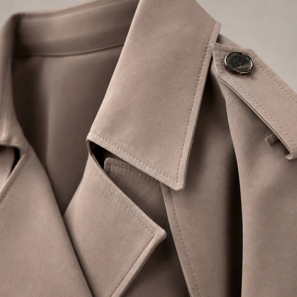 Longline Trenchcoat Oversized mit Gürtel Mokka – Vitolia