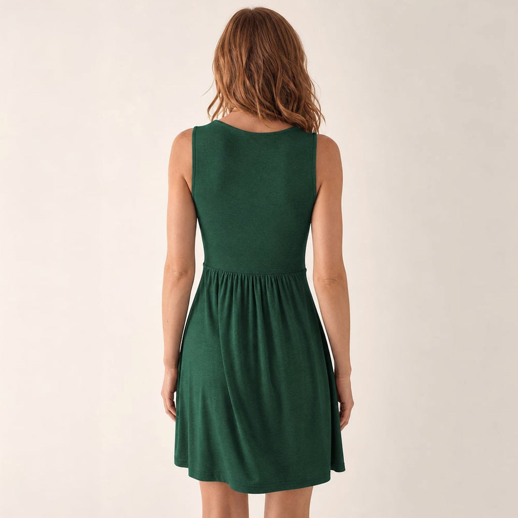 Ärmelloses A-Linien Minikleid mit ausgestelltem Rock – Vitolia