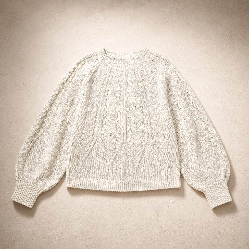 Fiede | Zopfstrick-Pullover mit weitem Schnitt – Produktfoto