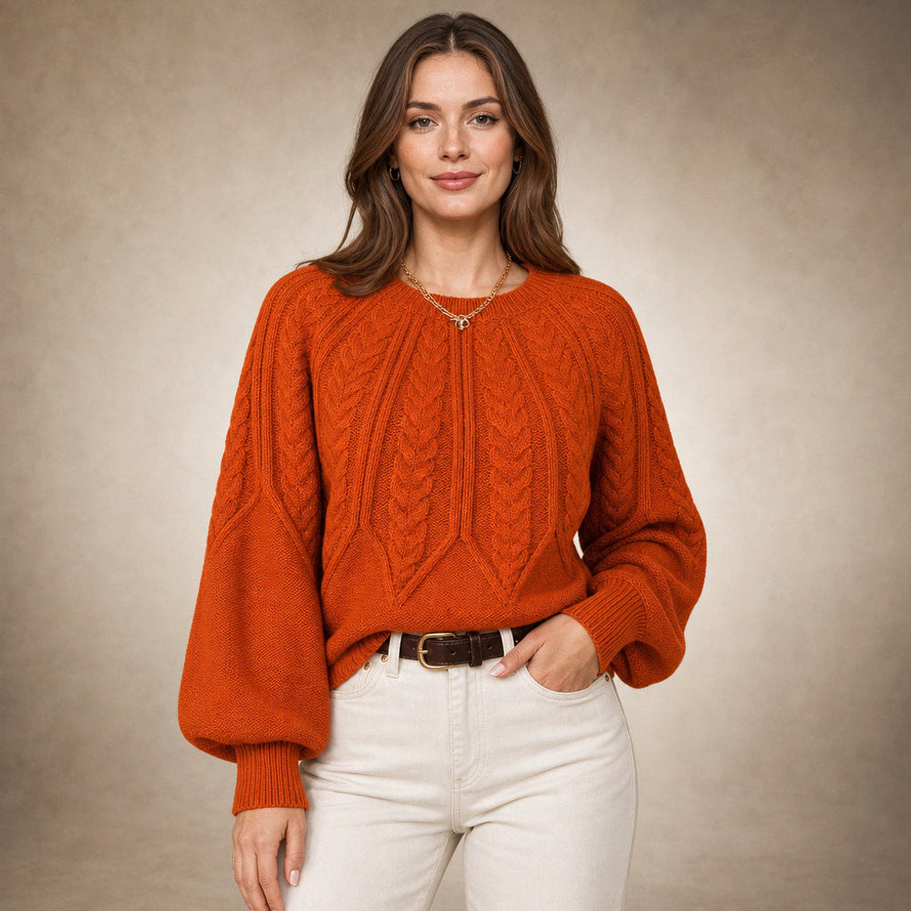 Fiede | Zopfstrick-Pullover mit weitem Schnitt – Produktfoto