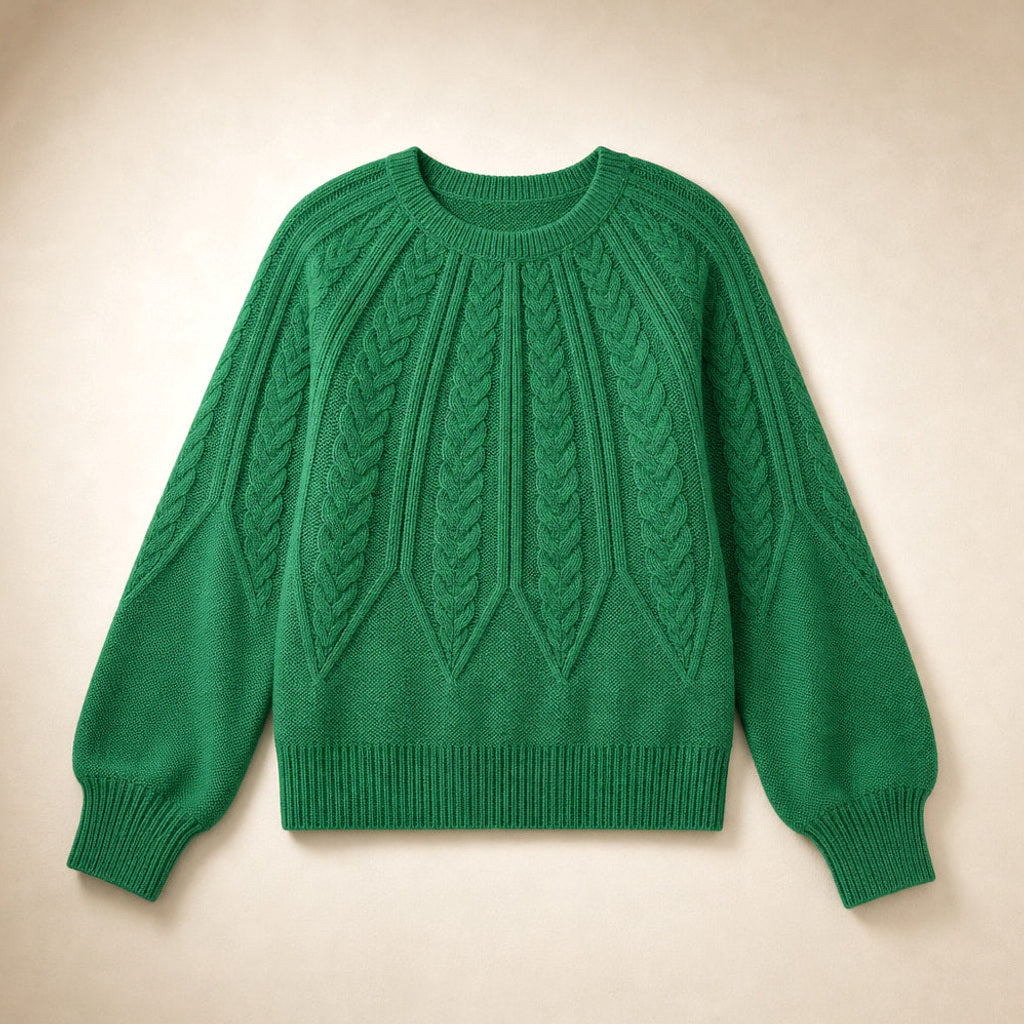 Fiede | Zopfstrick-Pullover mit weitem Schnitt – Produktfoto