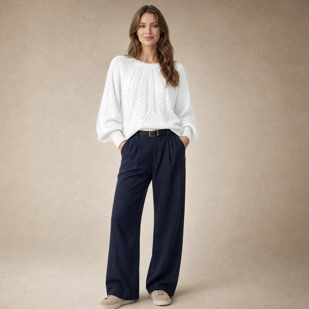 Fiede | Zopfstrick-Pullover mit weitem Schnitt – Produktfoto