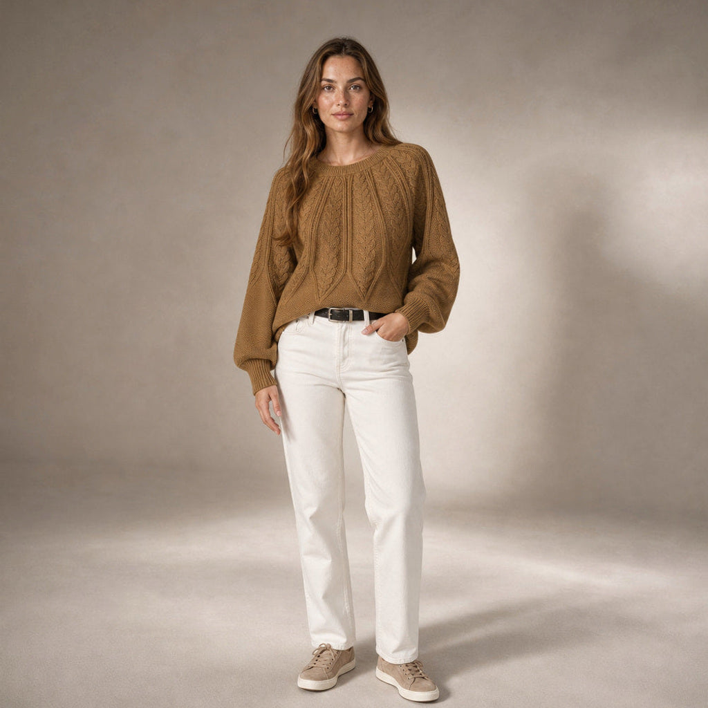 Fiede | Zopfstrick-Pullover mit weitem Schnitt – Produktfoto