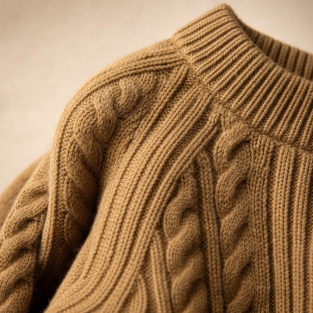 Fiede | Zopfstrick-Pullover mit weitem Schnitt – Produktfoto
