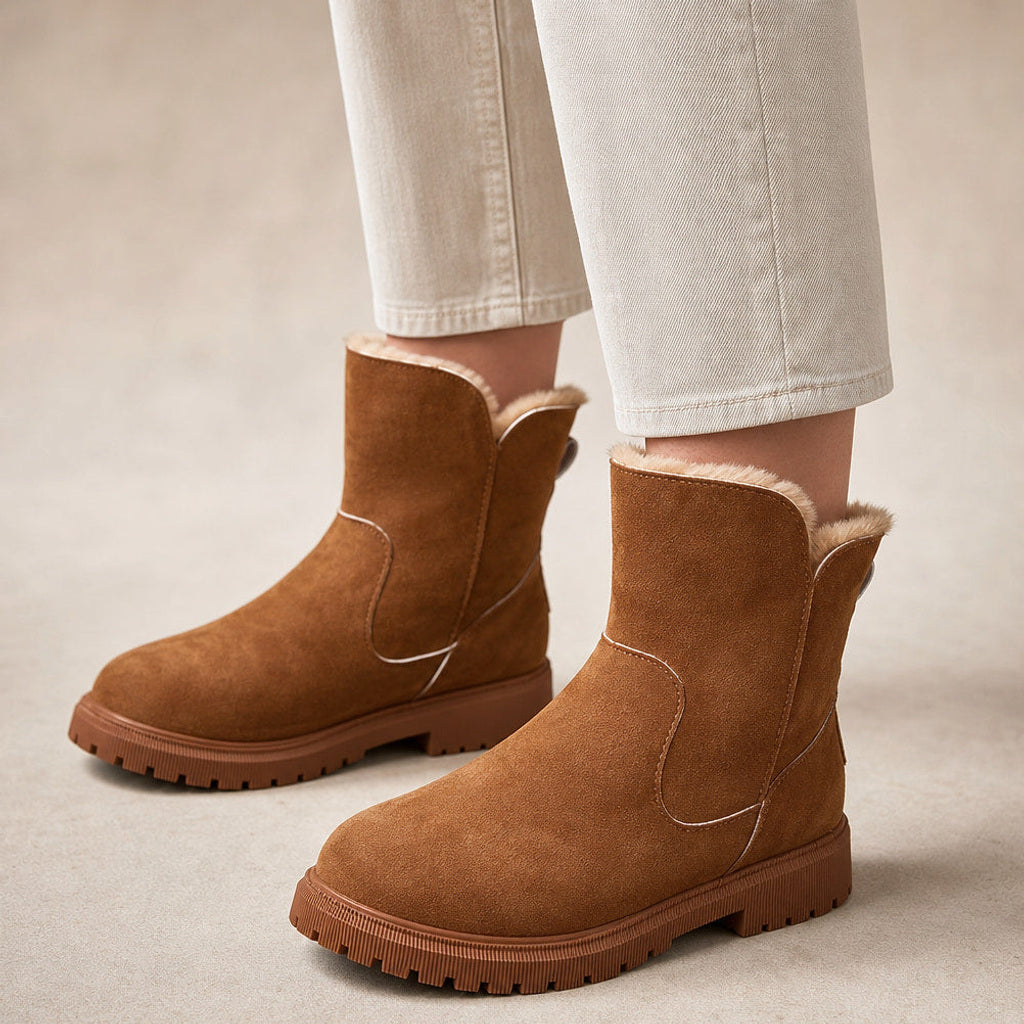 Florinde | Chelsea Boots mit Fleecefutter und Fußbett Braun – Produktfoto