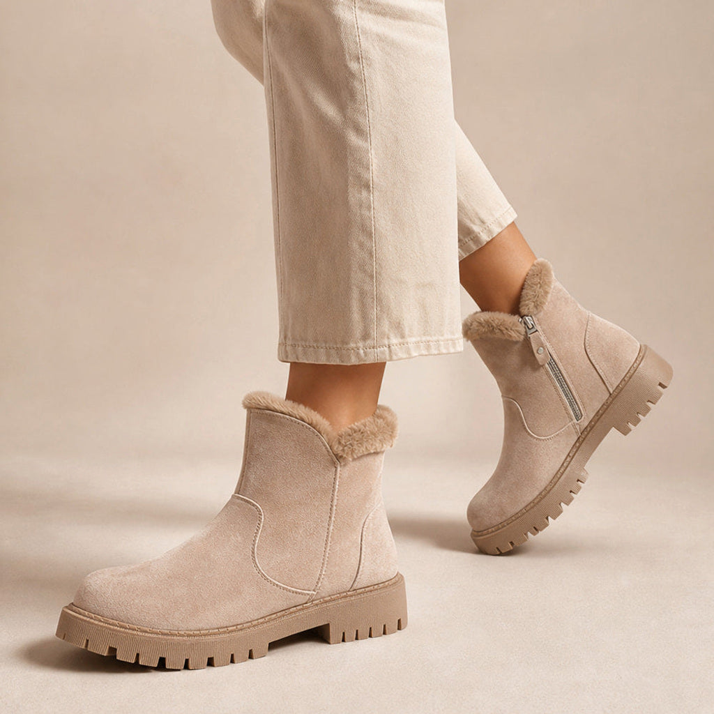 Florinde | Chelsea Boots mit Fleecefutter und Fußbett Khaki – Produktfoto