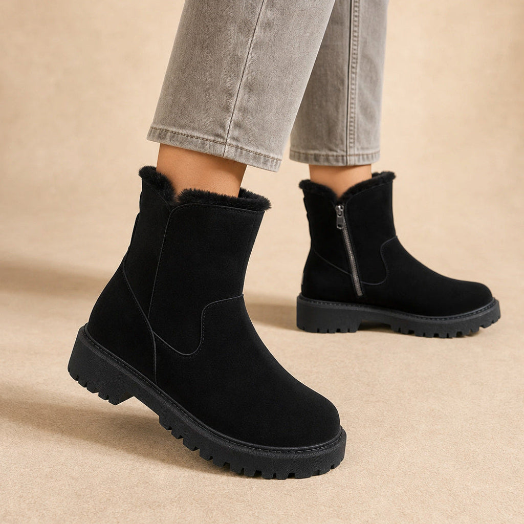 Florinde | Chelsea Boots mit Fleecefutter und Fußbett Schwarz – Produktfoto