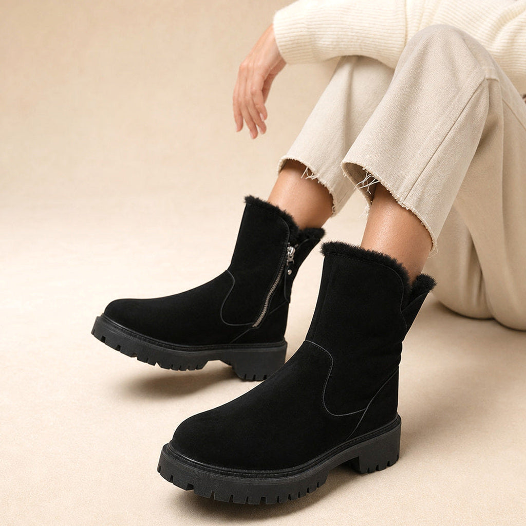 Florinde | Chelsea Boots mit Fleecefutter und Fußbett in Schwarz – Premium Editorial