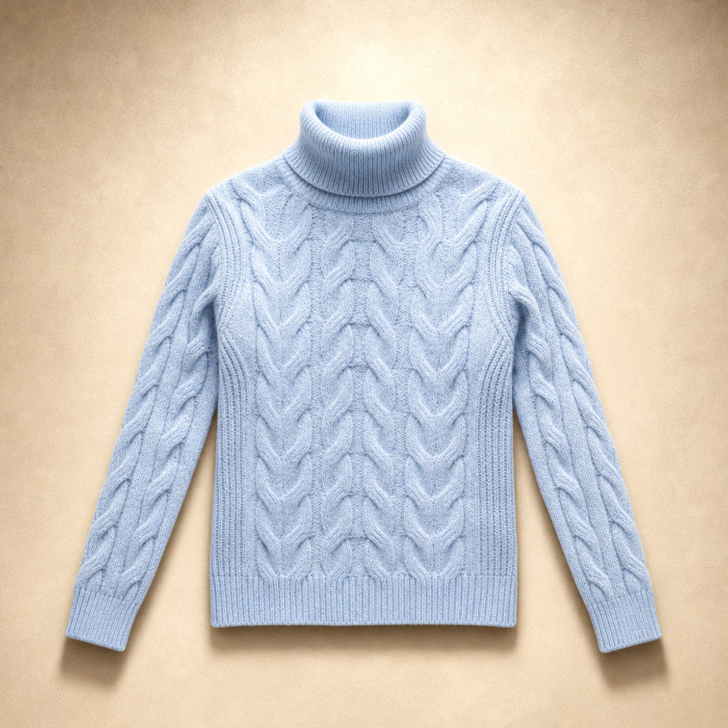 Gerbtraud | Rollkragenpullover mit weichem Fall Blau – Produktfoto