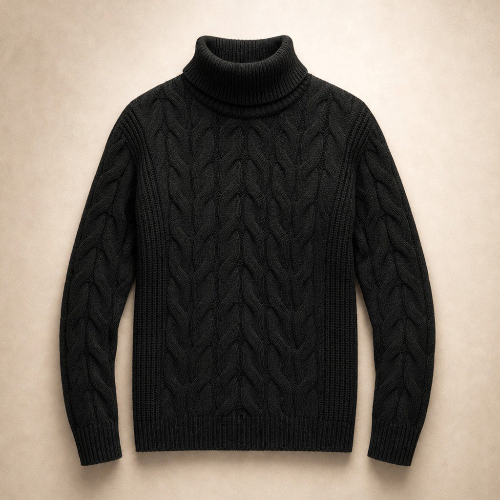 Gerbtraud | Rollkragenpullover mit weichem Fall Schwarz – Produktfoto