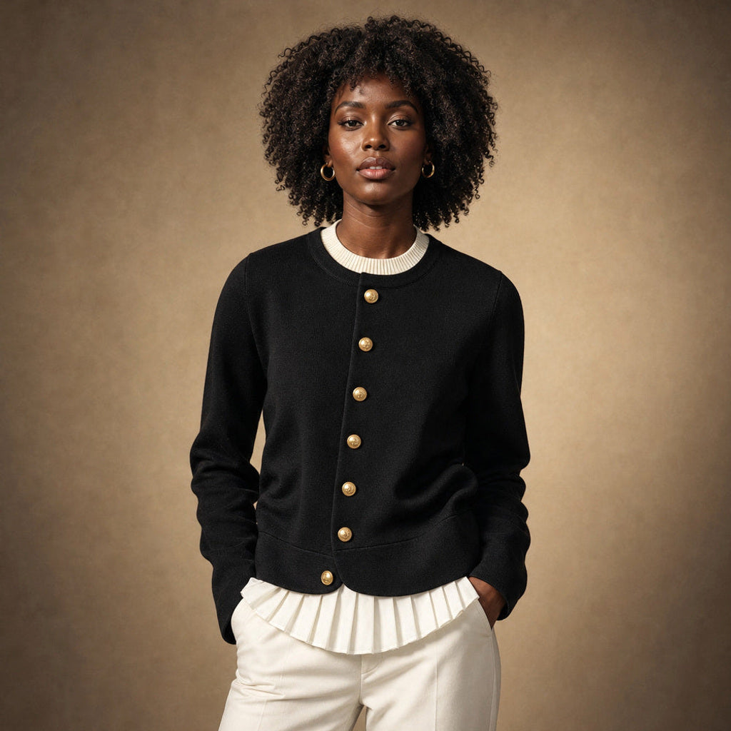 Gerhilt | Pullover aus Merinomischung mit Goldknöpfen – Produktfoto