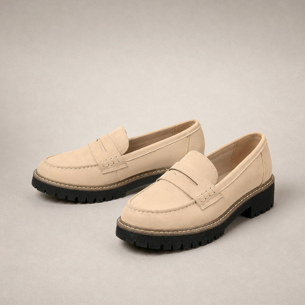 Godehild | Chunky Loafer mit Plateausohle und Rundkappe Beige – Produktfoto