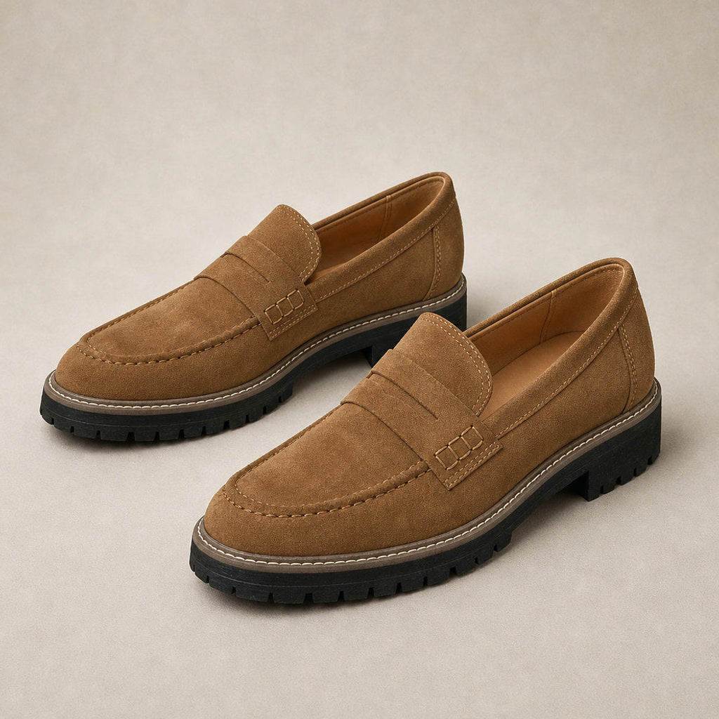 Godehild | Chunky Loafer mit Plateausohle und Rundkappe Braun – Produktfoto