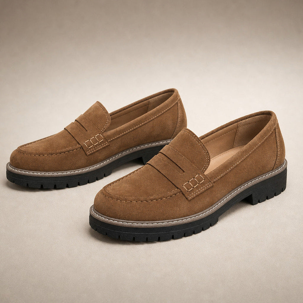 Godehild | Chunky Loafer mit Plateausohle und Rundkappe in Braun – Premium Editorial