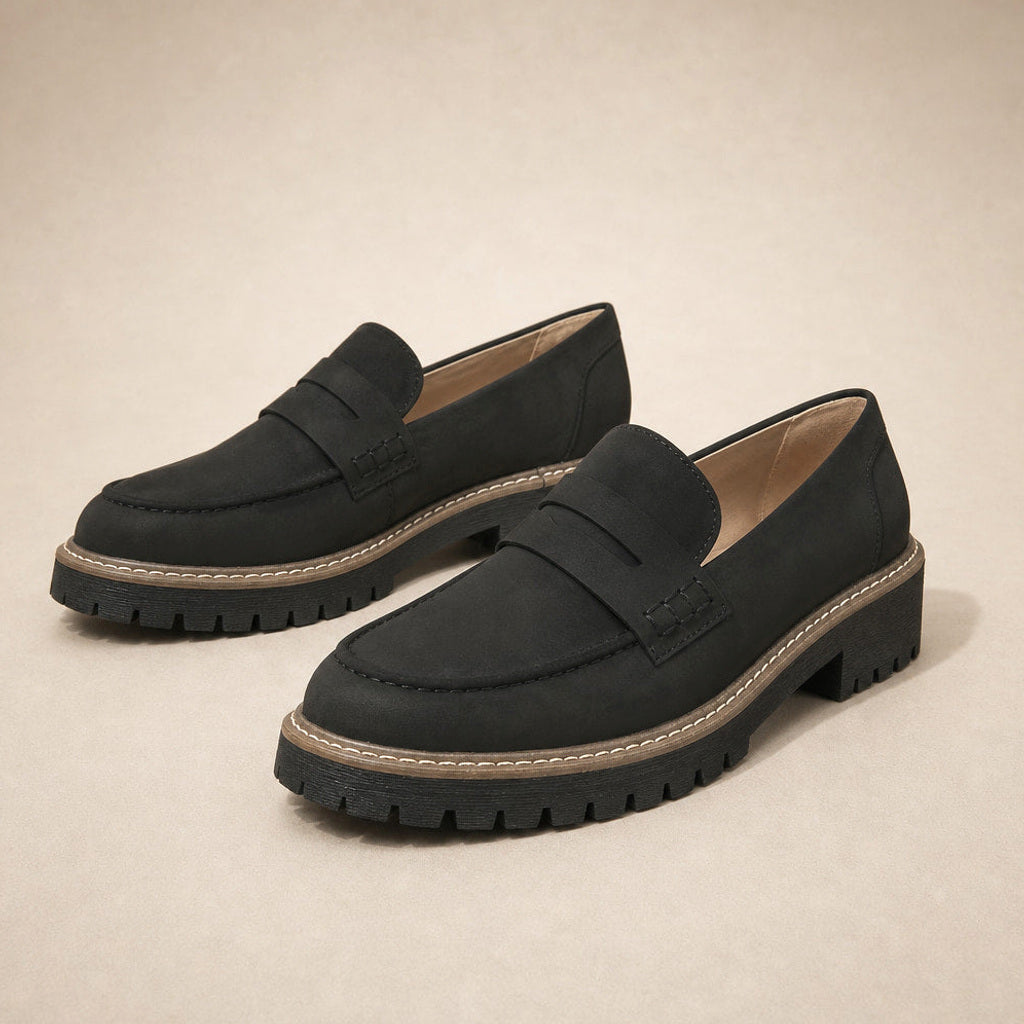 Godehild | Chunky Loafer mit Plateausohle und Rundkappe Schwarz – Produktfoto