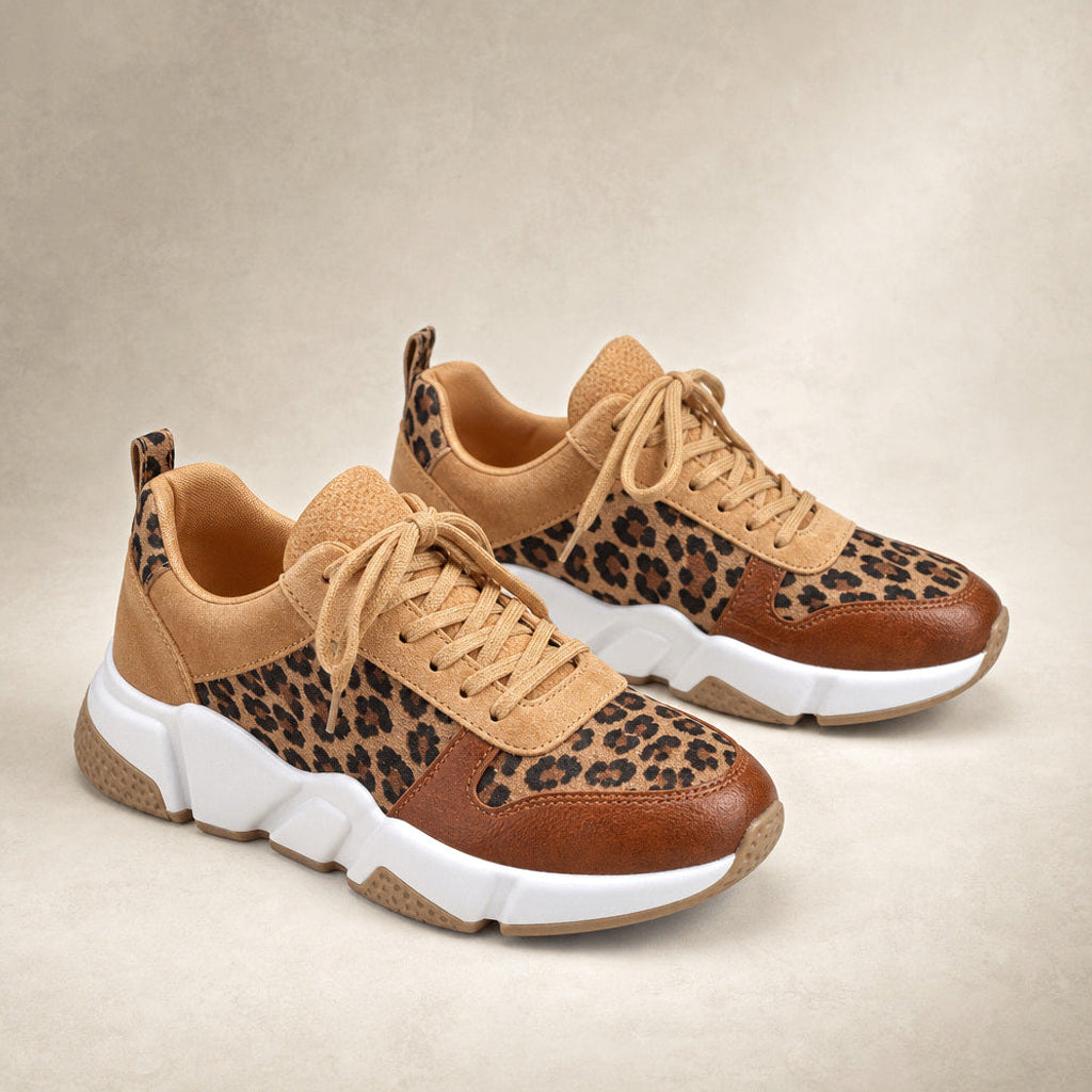 Gothilde | Plateau Sneaker mit Leopardenprint-Panel – Produktfoto