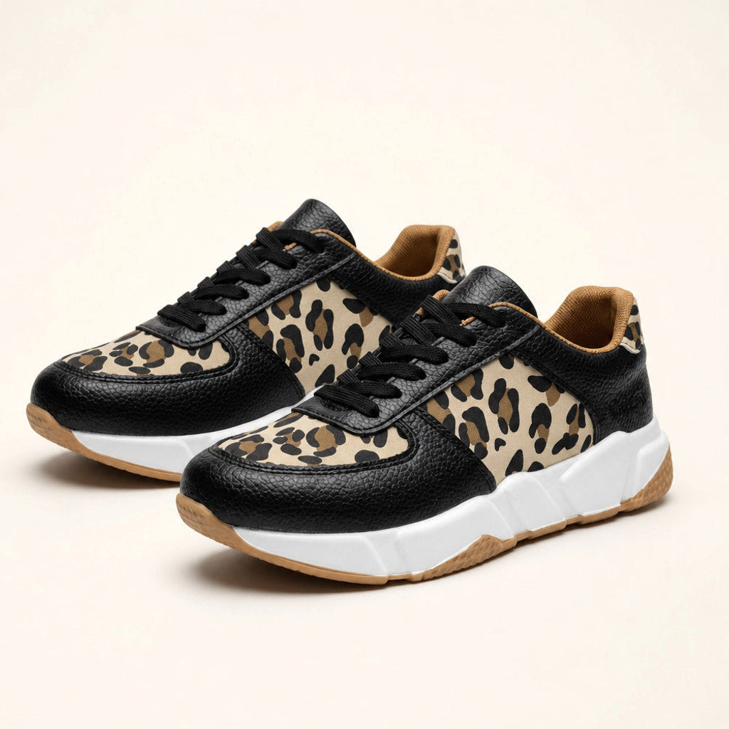 Gothilde | Plateau Sneaker mit Leopardenprint-Panel – Produktfoto
