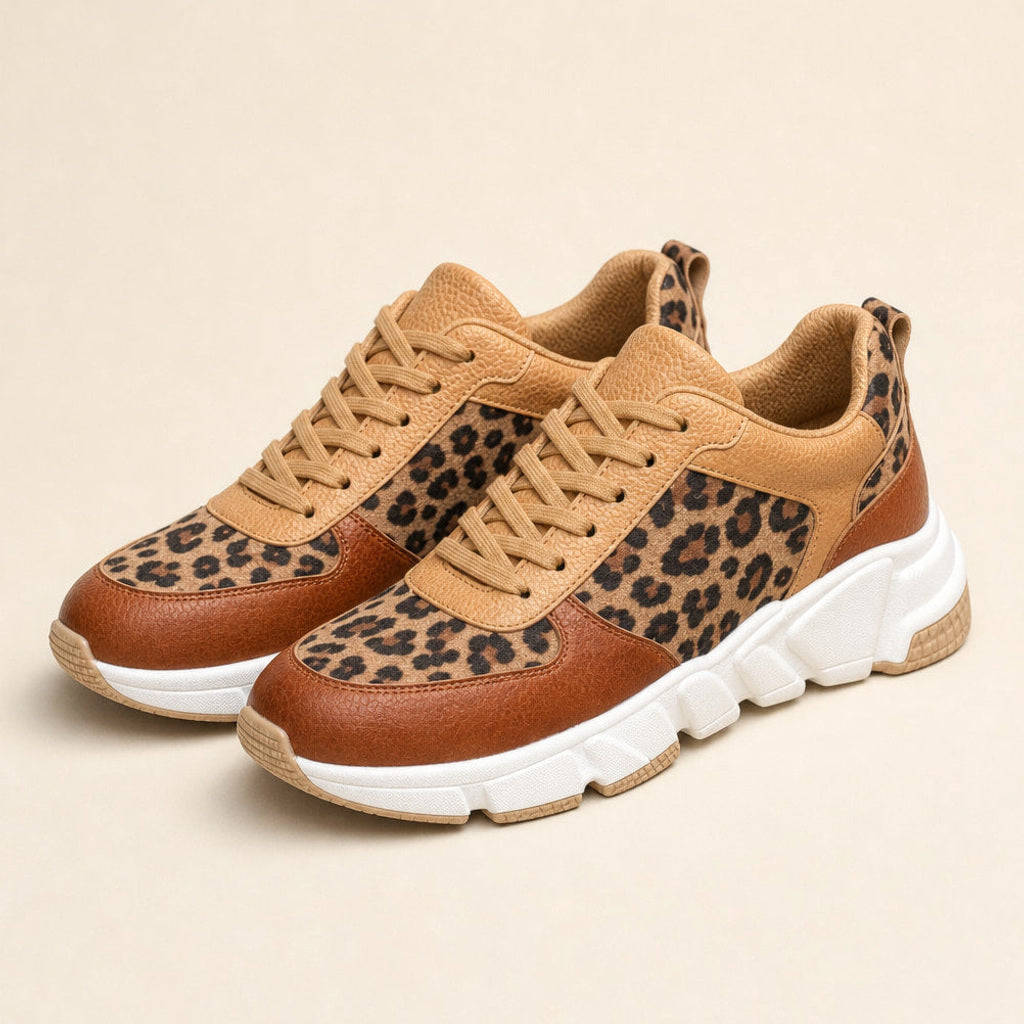 Gothilde | Plateau Sneaker mit Leopardenprint-Panel Braun – Produktfoto
