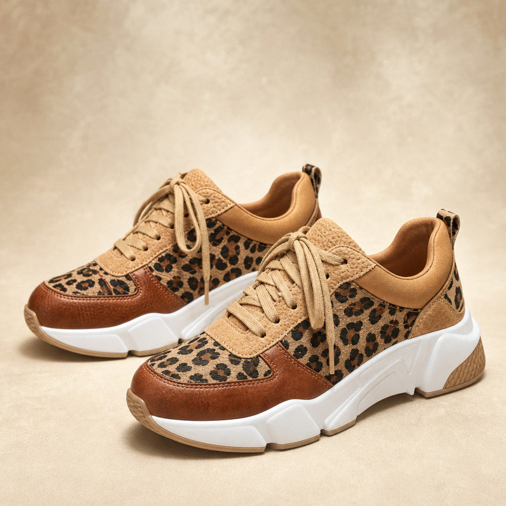 Gothilde | Plateau Sneaker mit Leopardenprint-Panel – Produktfoto