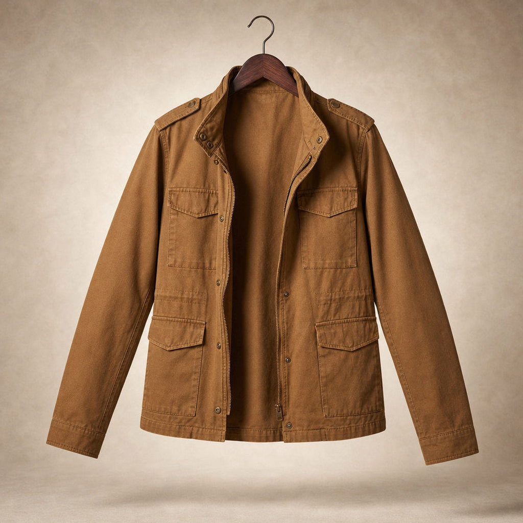 Gottlinde | Utility-Jacke mit Taillennaht und Pattentaschen Braun – Produktfoto