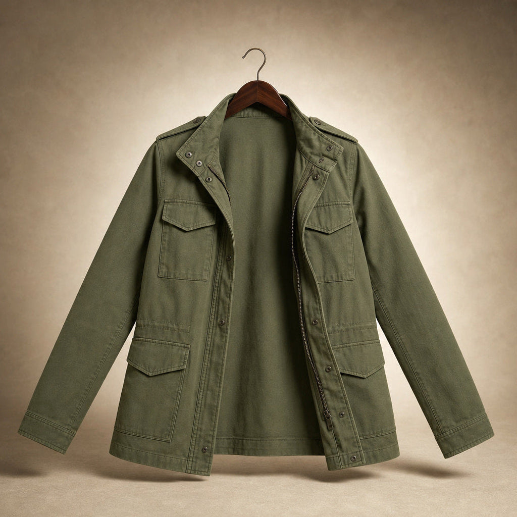 Gottlinde | Utility-Jacke mit Taillennaht und Pattentaschen Grün – Produktfoto