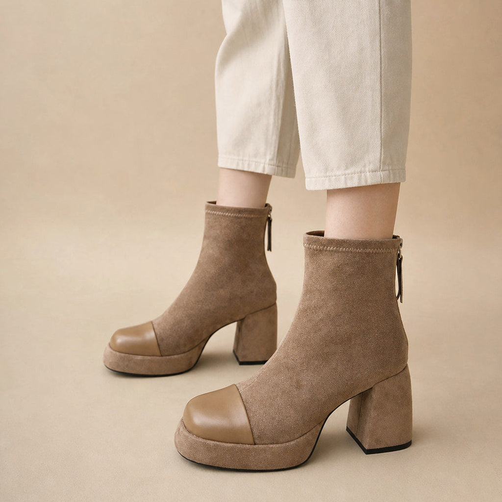 Gunhild | Chelsea Boots mit Gummizug und Polstersohle Aprikose – Produktfoto