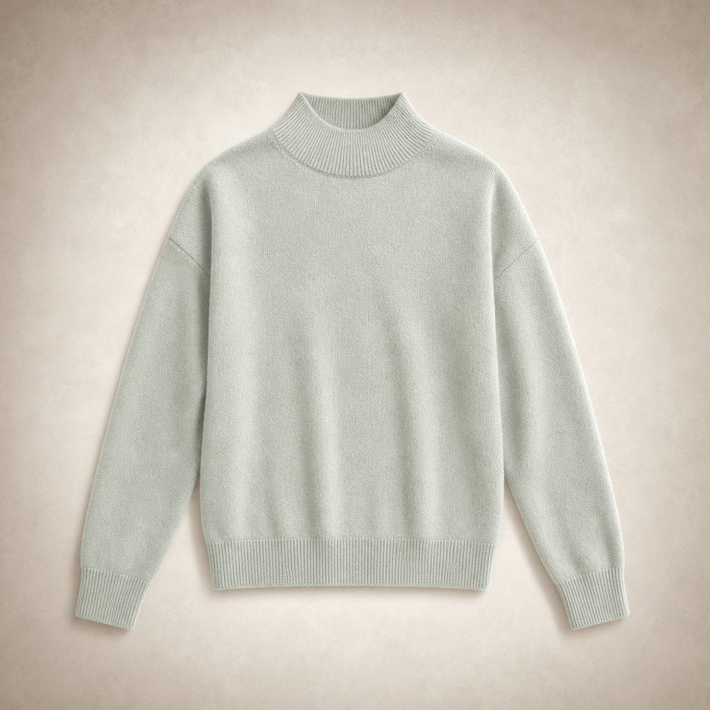 Gunnhild | Rollkragenpullover mit Ripp-Bündchen Hellgrün – Produktfoto