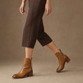 Heilwig | Chelsea Boots aus Leder mit Blockabsatz Braun – Produktfoto