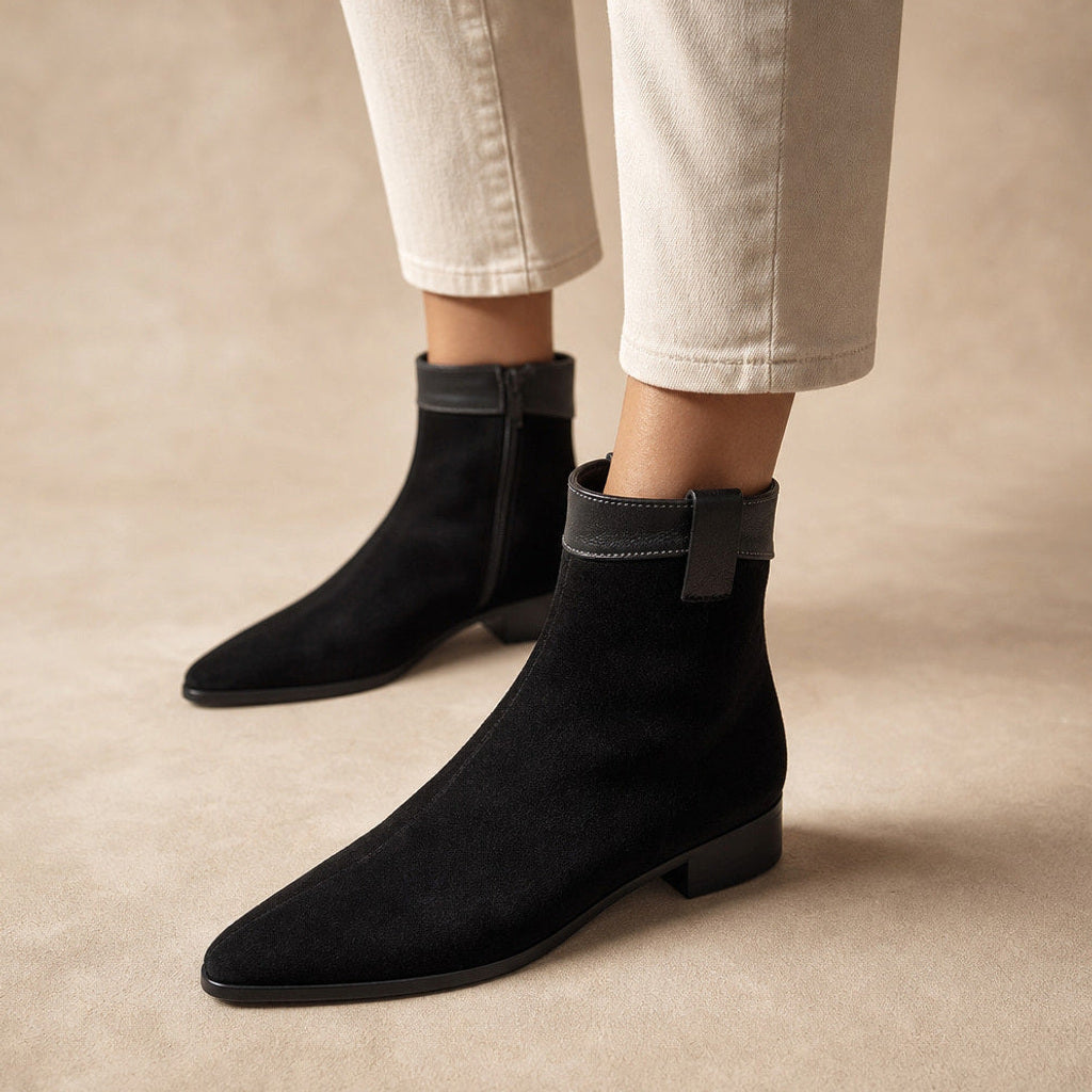 Heinrike | Chelsea Boots aus Wildleder mit spitzer Kappe – Produktfoto