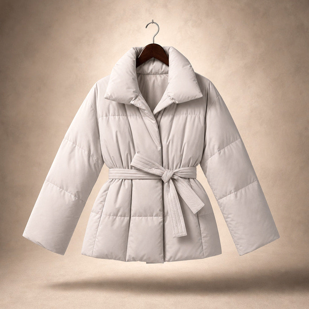 Helgunde | Steppjacke mit Taillengürtel und Stehkragen – Produktfoto