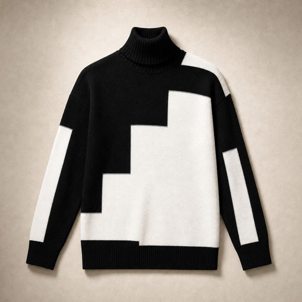 Henrike | Rollkragenpullover mit Rippstrick in lockerer Passform Weiß – Produktfoto