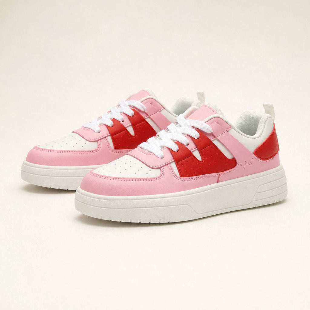 Herta | Plateau-Sneaker mit Colorblock-Panels Pink – Produktfoto