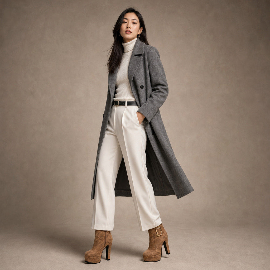 Hildrade | Plateau-Pumps mit Blockabsatz und Zierschnalle Braun – Seitenansicht