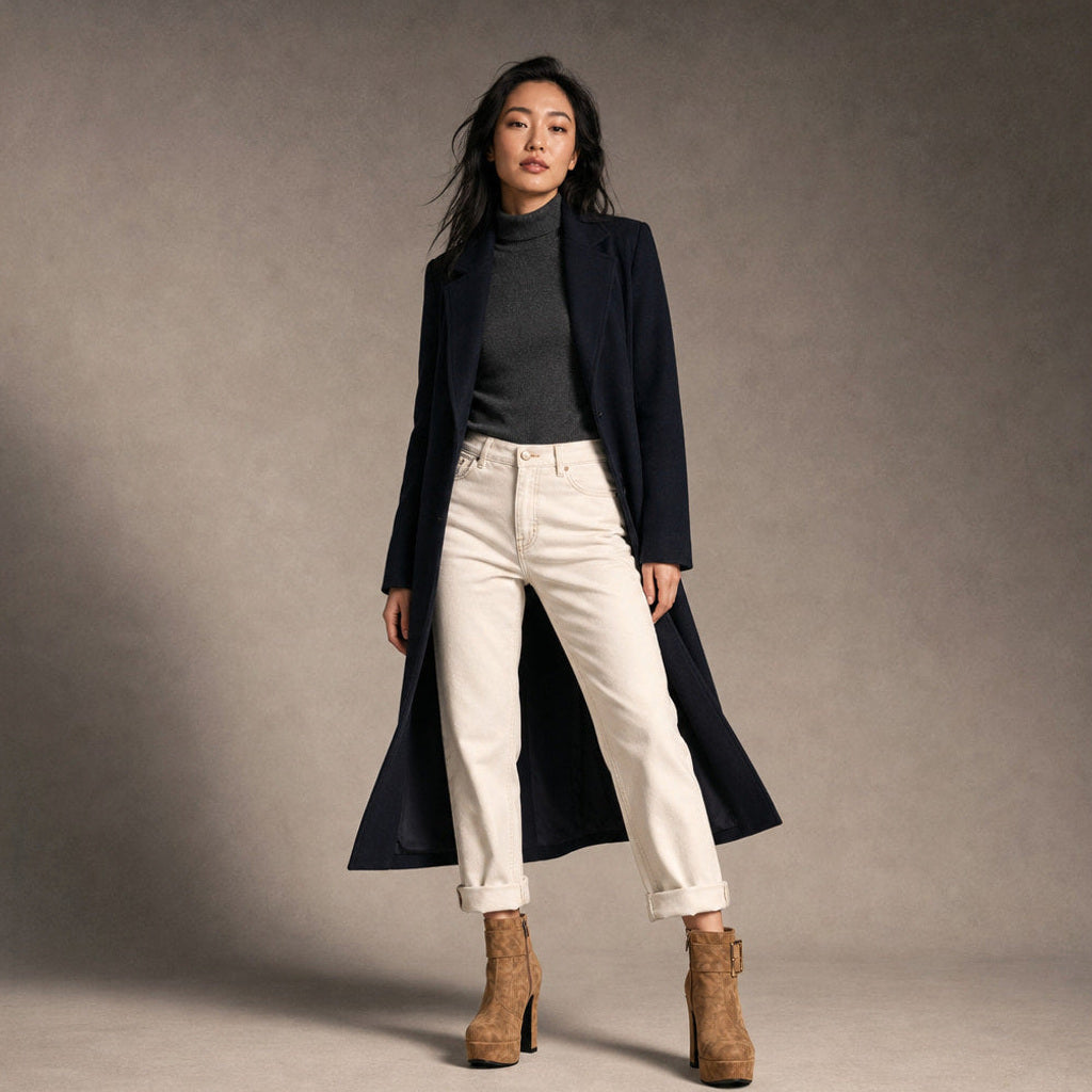 Hildrade | Plateau-Pumps mit Blockabsatz und Zierschnalle in Braun – Premium Editorial