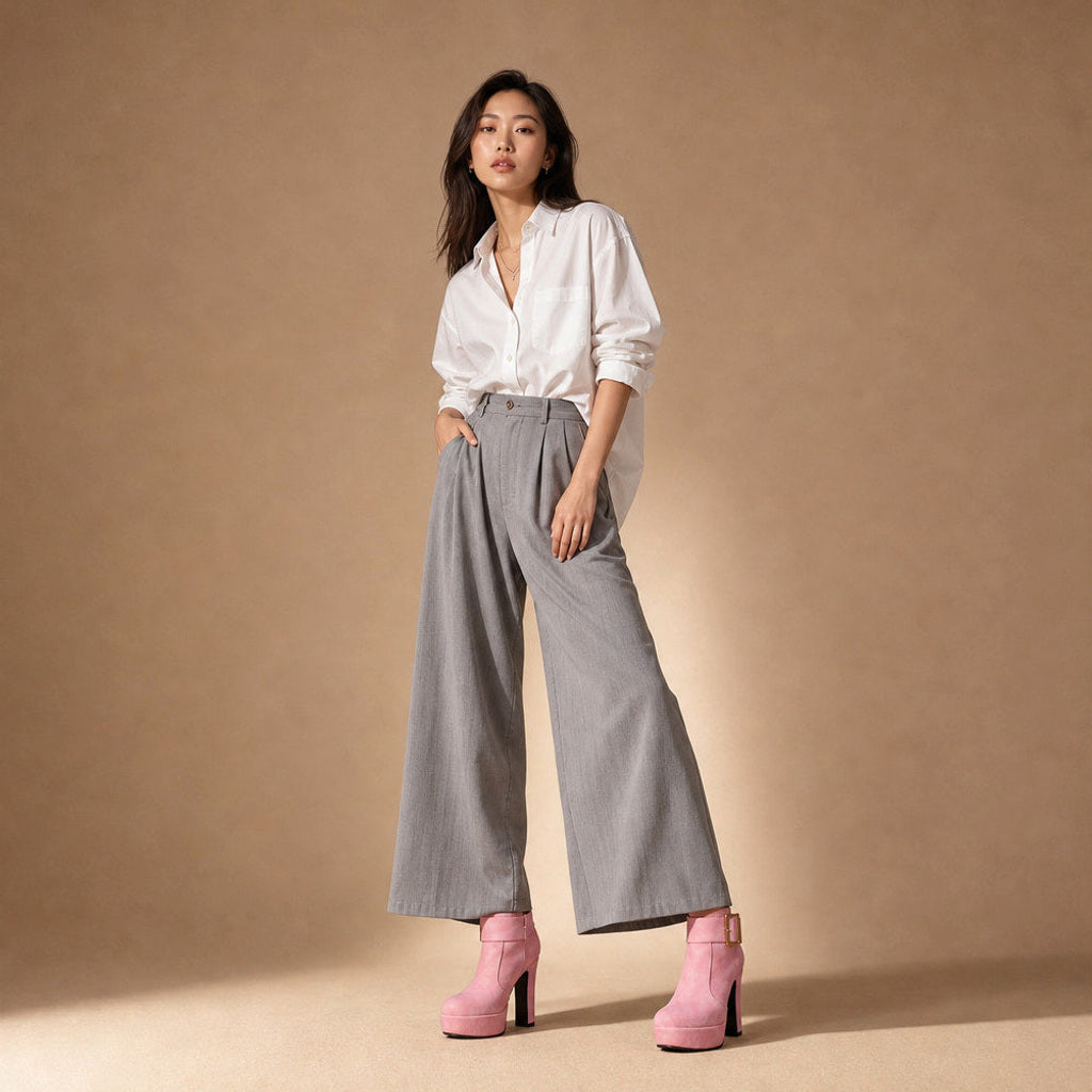 Hildrade | Plateau-Pumps mit Blockabsatz und Zierschnalle Pink – Produktfoto