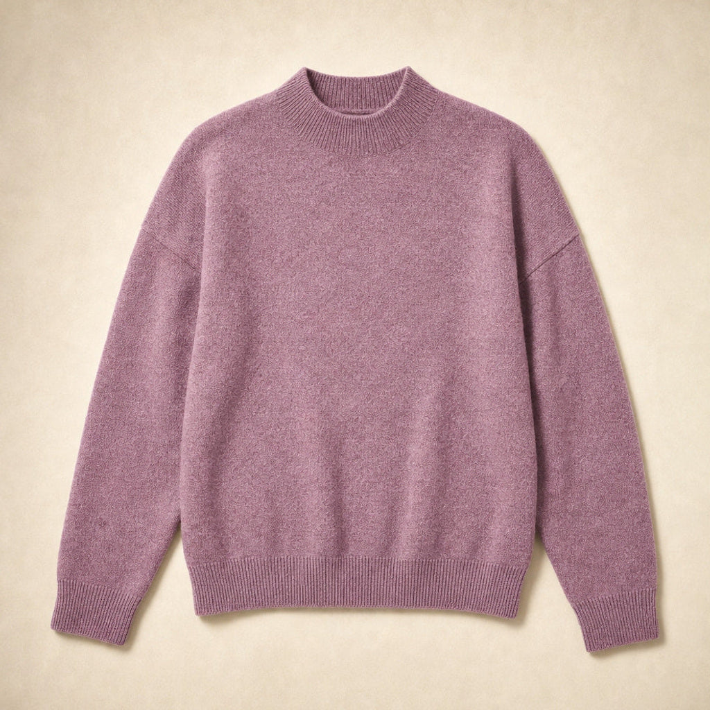 Hiltraud | Rollkragenpullover mit weitem Schnitt und Rippbündchen Pink – Produktfoto