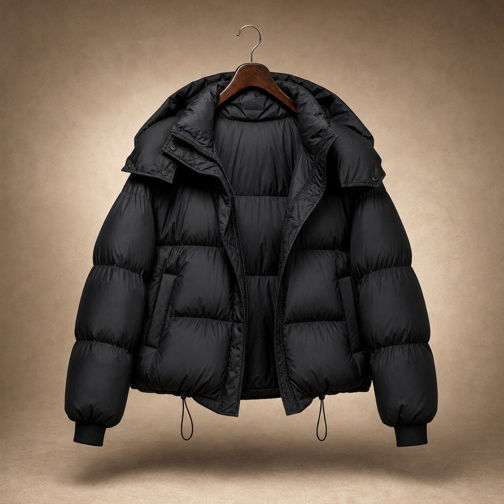 Huguette | Steppjacke mit weiter Passform und Stehkragen Schwarz – Produktfoto