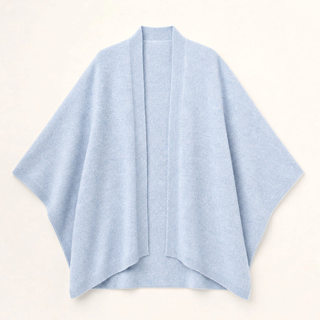 Imgard | Wollmisch-Schal mit weichem Fall Blau – Produktfoto