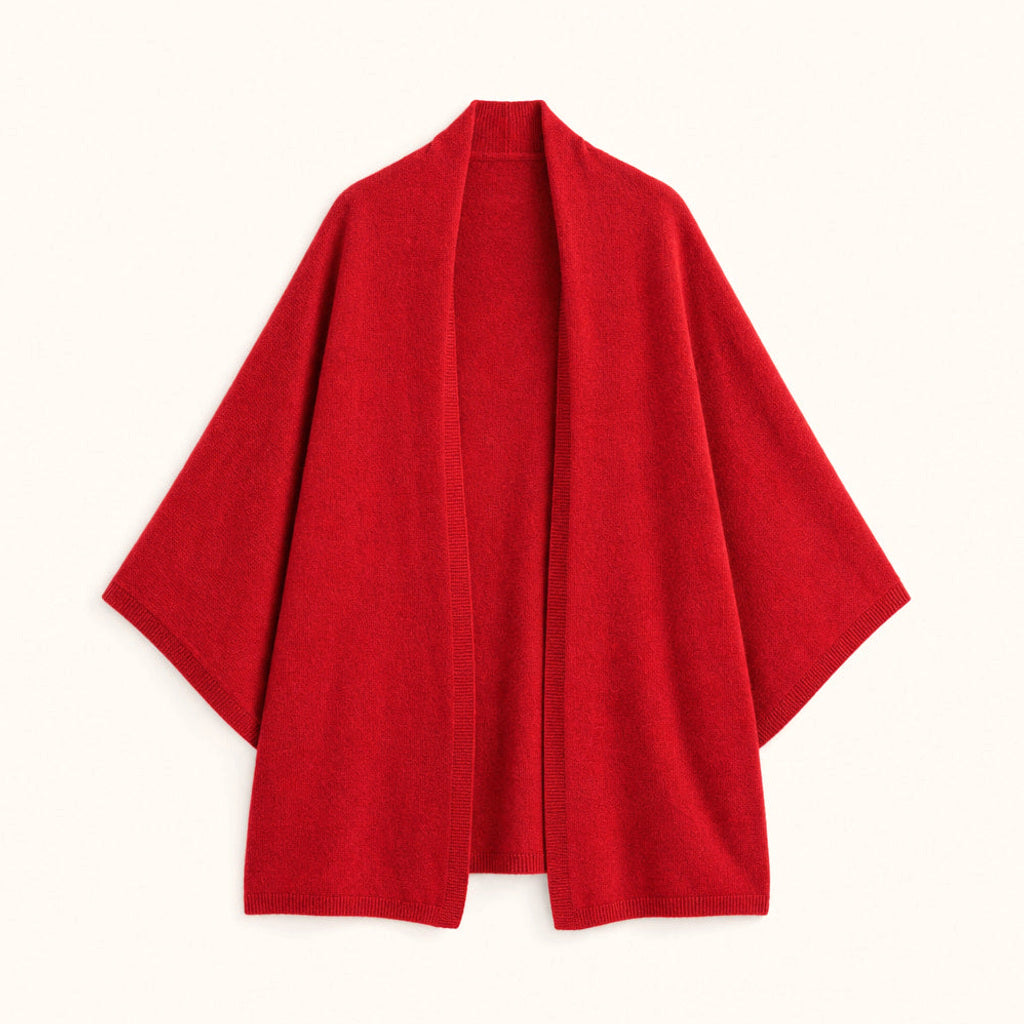 Imgard | Wollmisch-Schal mit weichem Fall Rot – Produktfoto