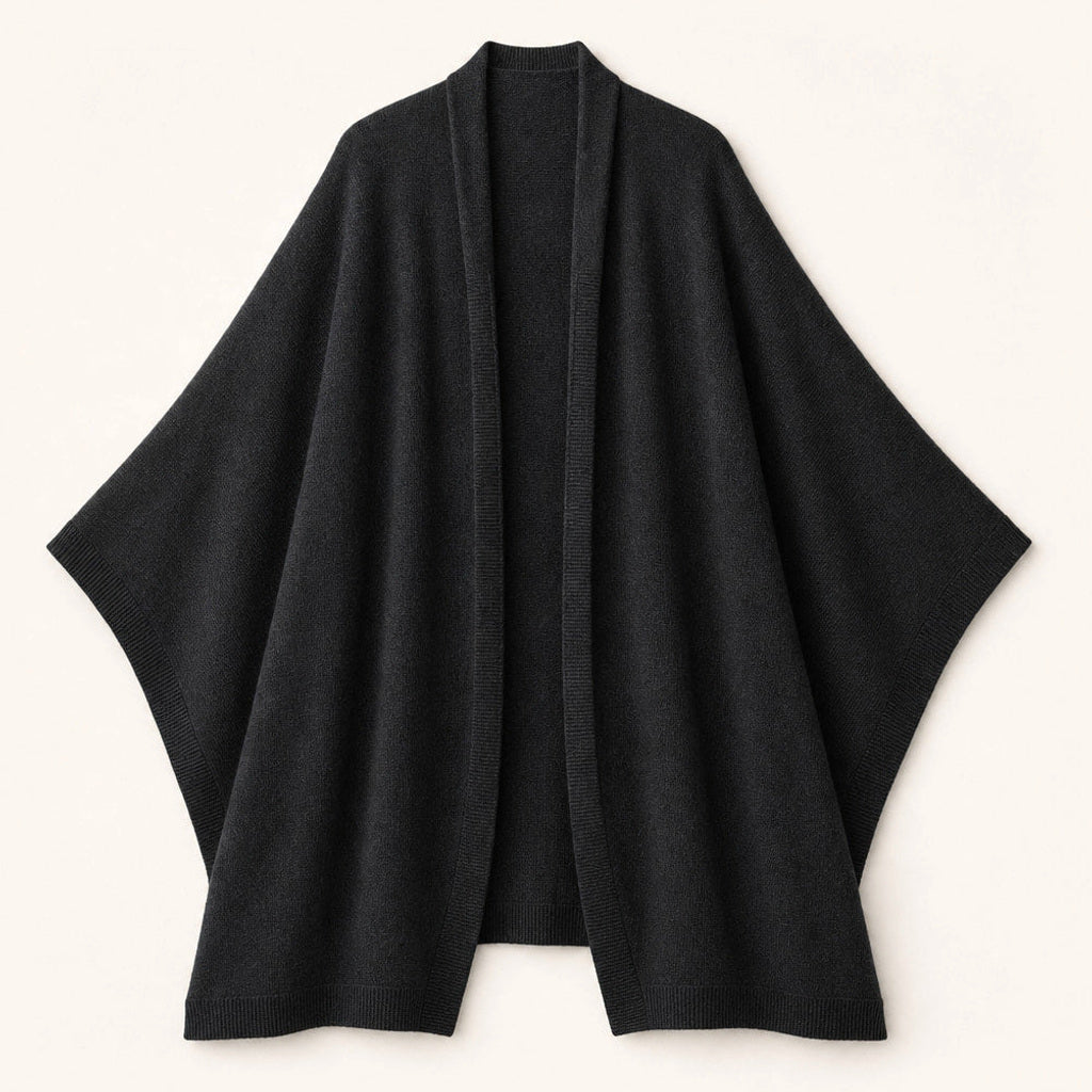Imgard | Wollmisch-Schal mit weichem Fall Schwarz – Produktfoto