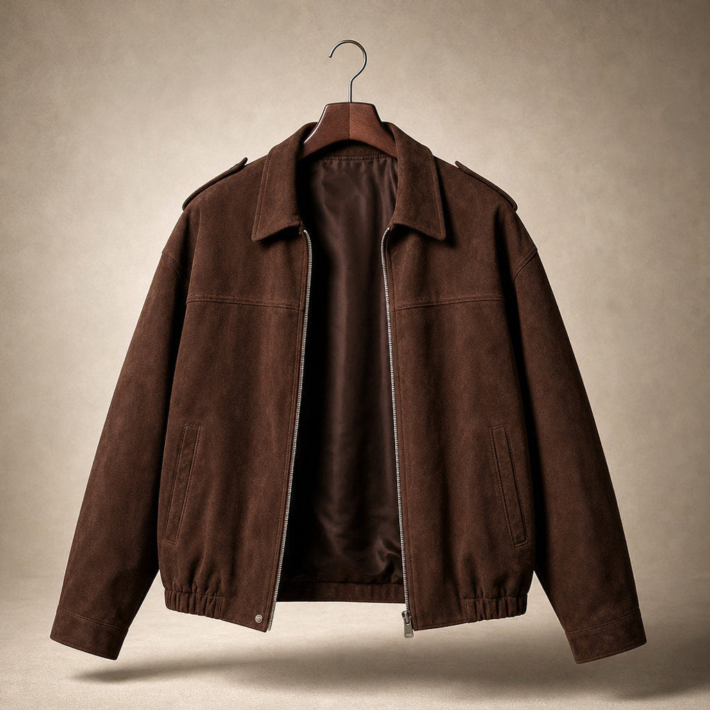 Ingunde | Cropped Bomberjacke mit Stehkragen Braun – Produktfoto