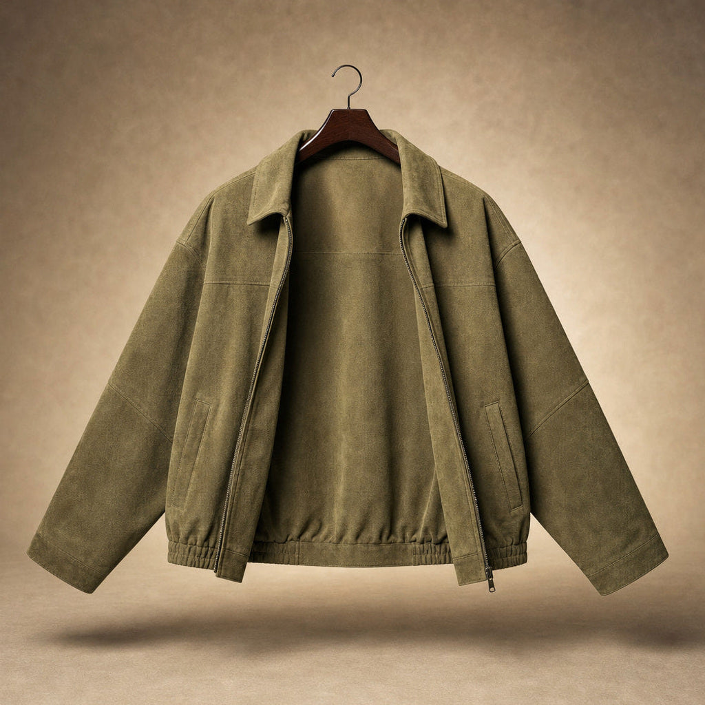Ingunde | Cropped Bomberjacke mit Stehkragen Grün – Produktfoto
