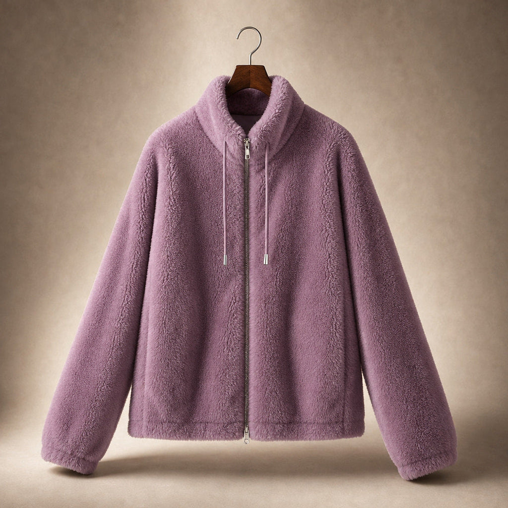 Inkeri | Bouclé-Jacke mit durchgehendem Reißverschluss Helllila – Produktfoto