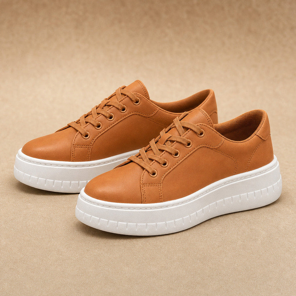 Irmela | Plateau-Sneaker mit Rillensohle Braun – Produktfoto