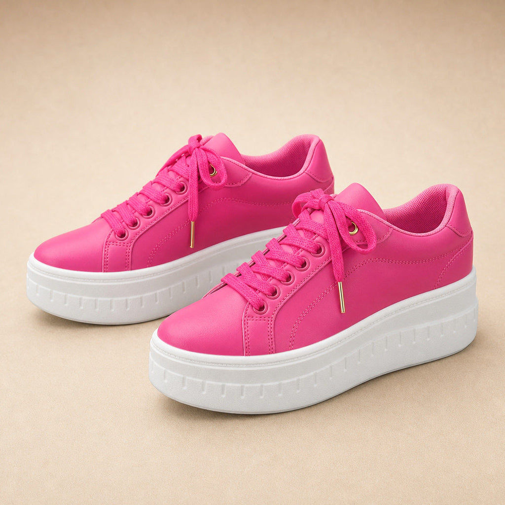 Irmela | Plateau-Sneaker mit Rillensohle Pink – Produktfoto