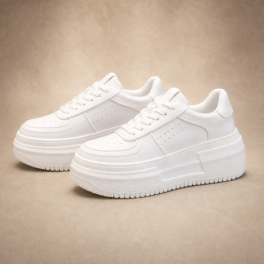 Irmela | Plateau-Sneaker mit Rillensohle Weiß – Produktfoto